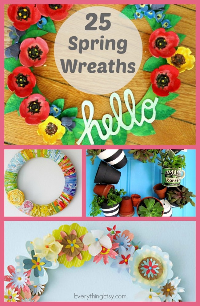 25 Spring Wreaths - DIY Decor on EverythingEtsy.com