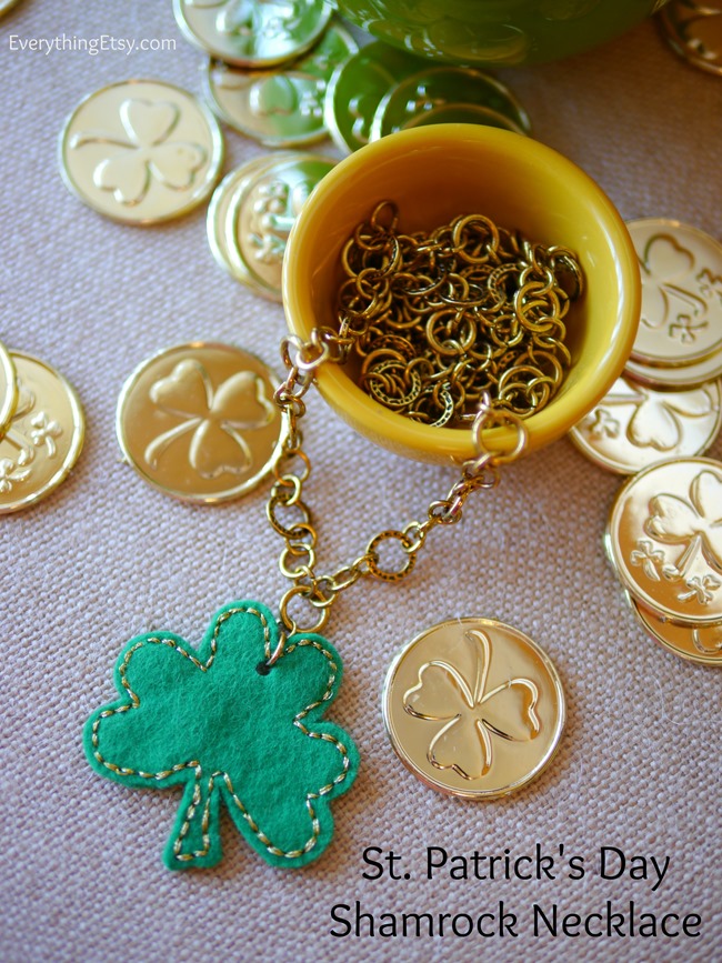 St. Patrick's Day Shamrock Necklace - Tutorial @EverythingEtsy