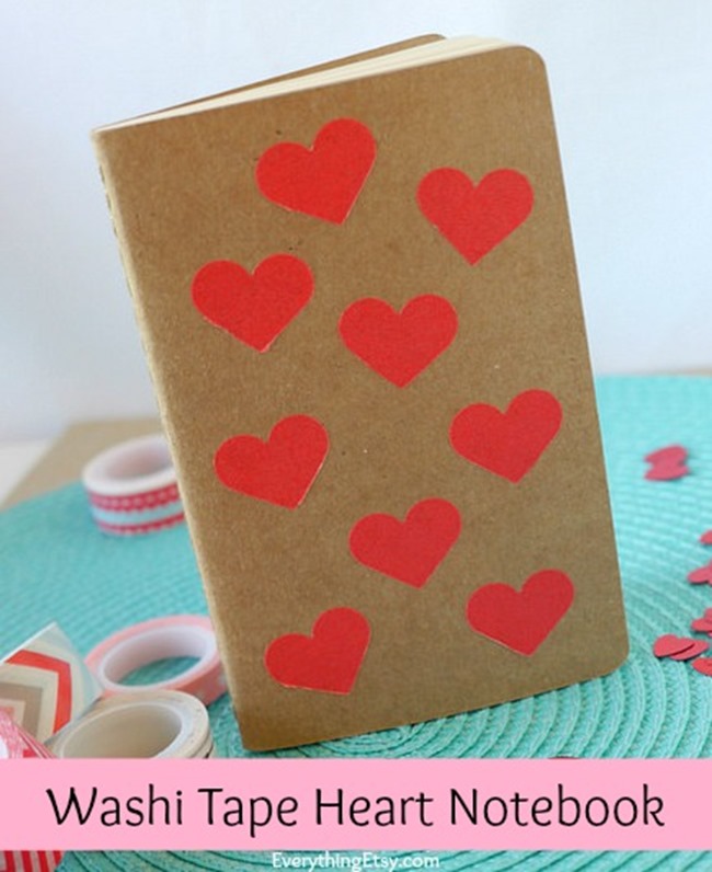 Washi Tape Heart Notebook l DIY Gift Idea l EverythinEtsy.com