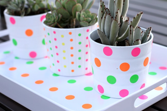 neon flower pots