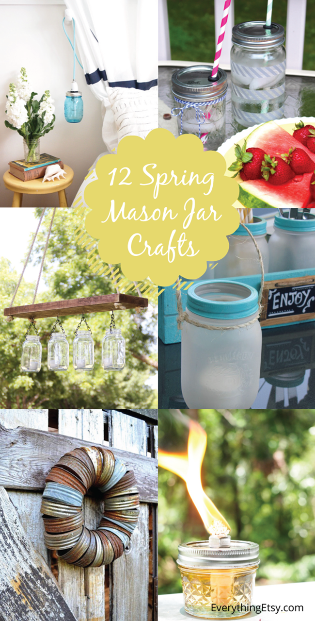 12 Spring Mason Jar Crafts l EverythingEtsy