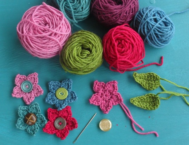 crochet flower pattern - colorful