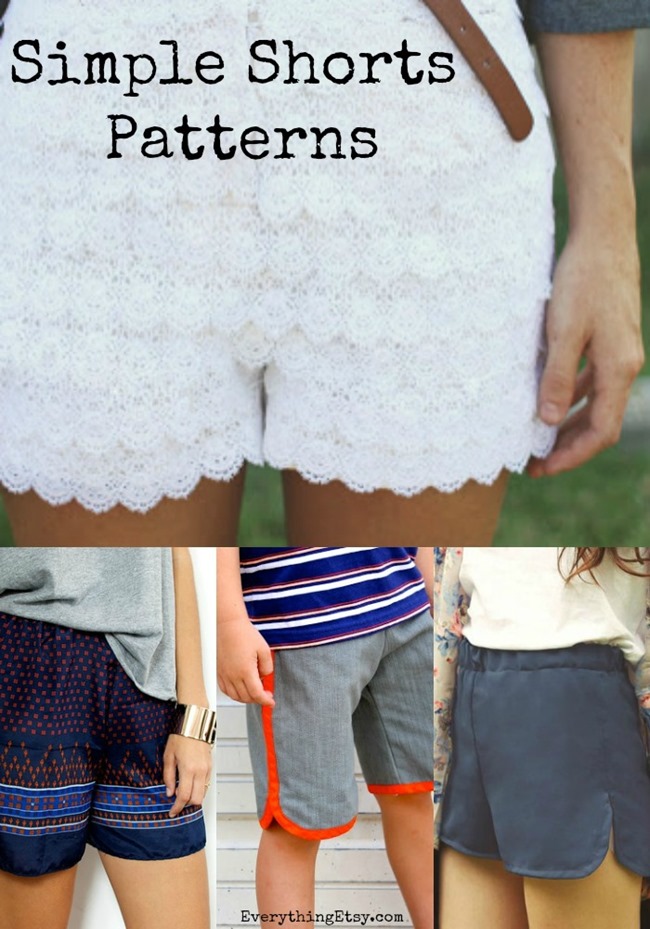 7 Simple Shorts Patterns on EverythingEtsy.com - Free DIY Tutorials for Summer!