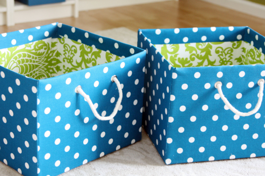 DIY Organize - Pretty Fabric Covered Baskets