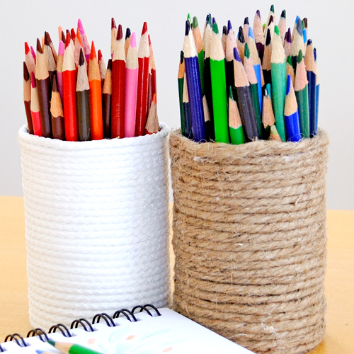 DIY Organize - Rope Pencil Holders