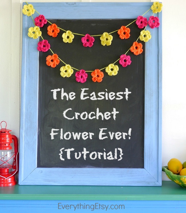 The Easiest Crochet Flower Pattern Ever!  Tutorial on EverythingEtsy.com