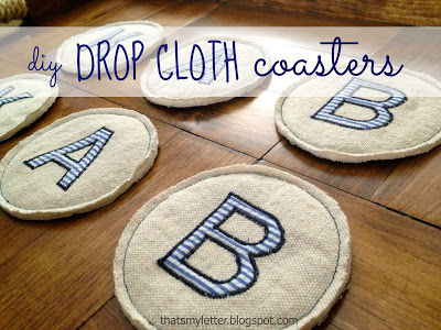 gifts to sew - drop cloth coasters