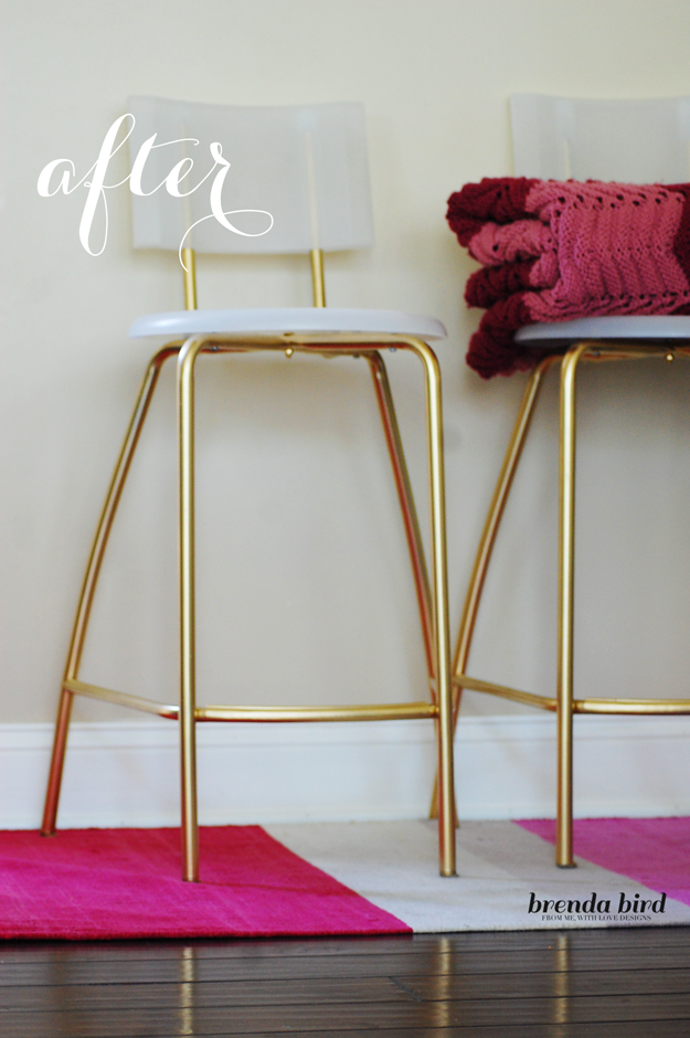 DIY Glammed Up Gold Stools