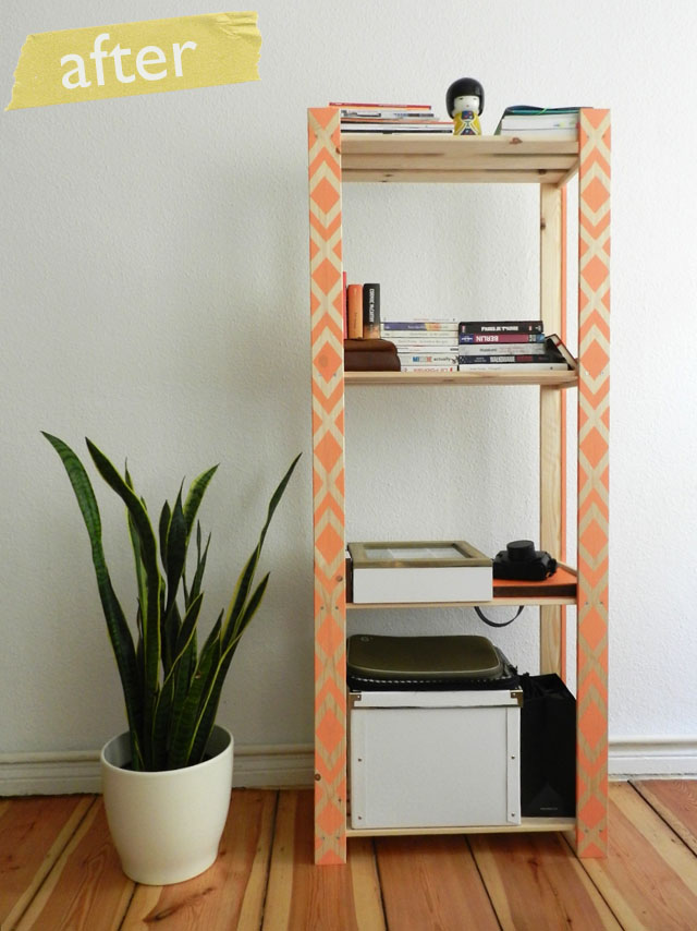 Stenciled Shelving Unit