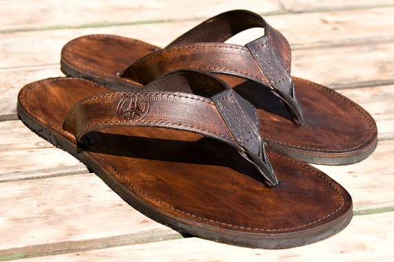 summer on etsy - leather flip flops