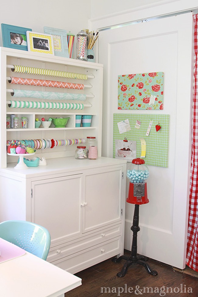 craft room ideas - wrapping station