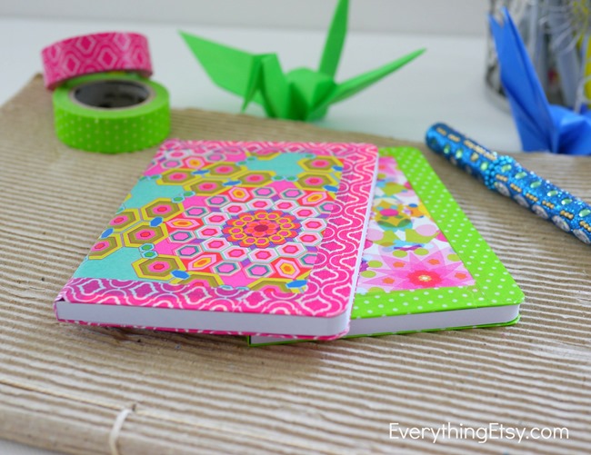 Colorful DIY Notebook Tutorial on EverythingEtsy.com