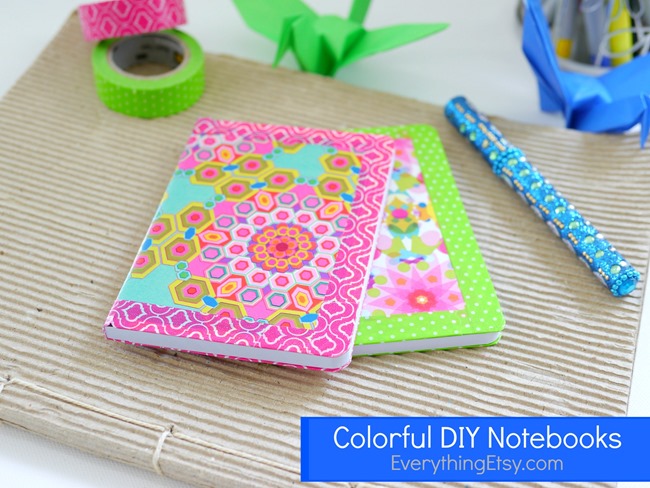 colorful diy notebooks on everythingetsy.com