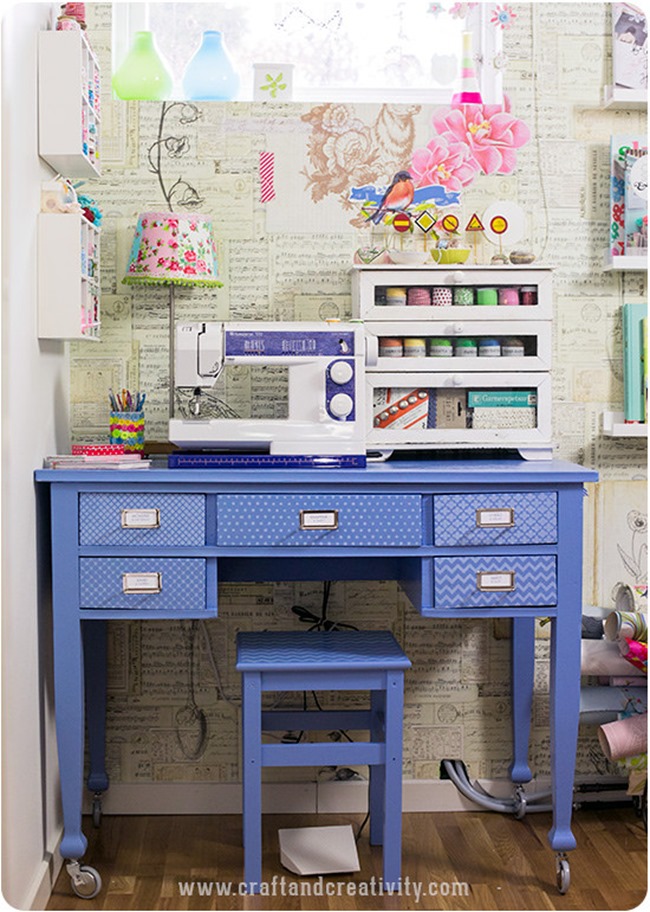 craft room inspiration - blue desk