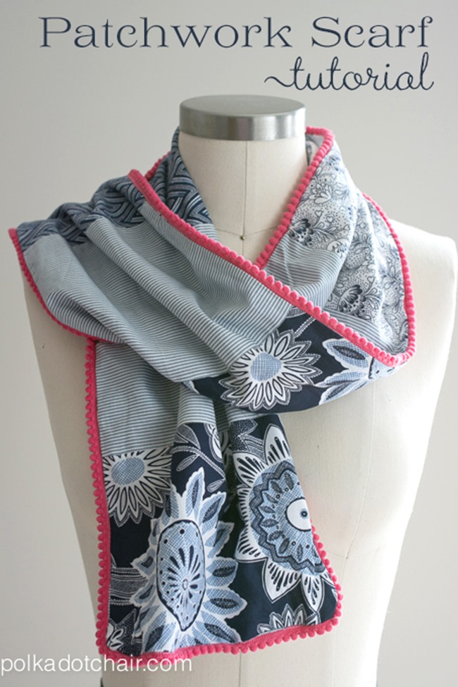 fall sewing tutorials - patchwork scarf