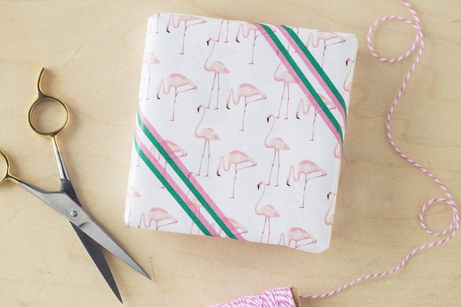 printable wrapping paper -  flamingo wrapping paper