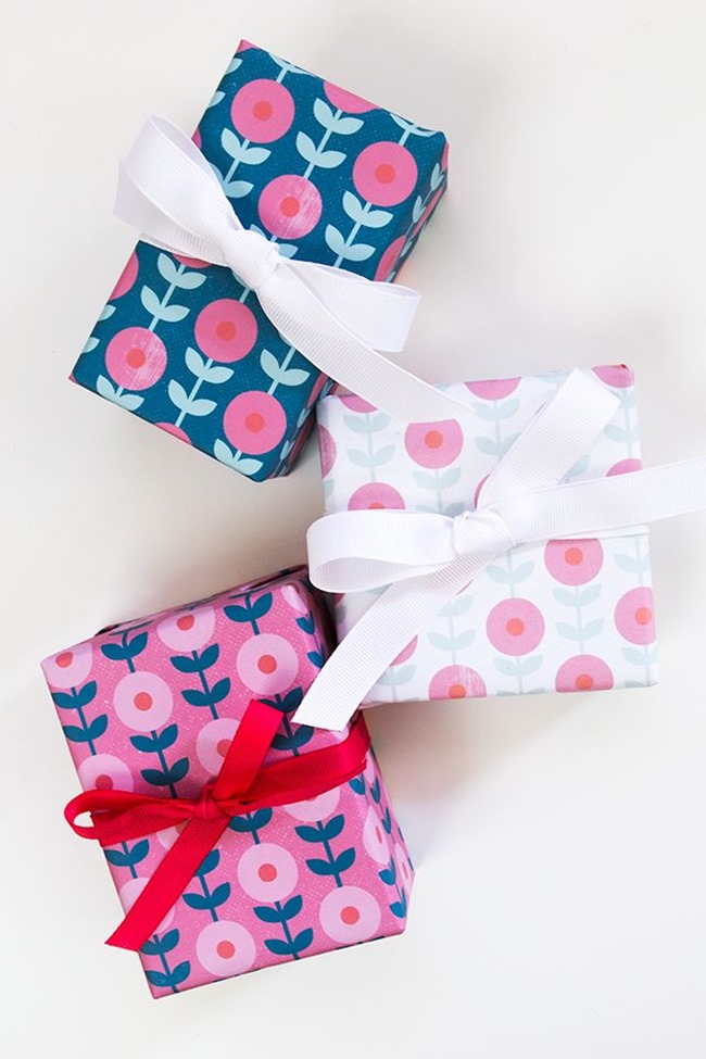 printable wrapping paper - flower