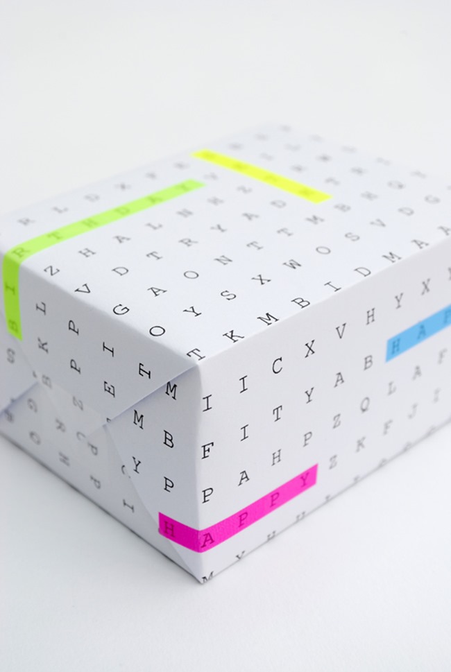 printable wrapping paper - word search