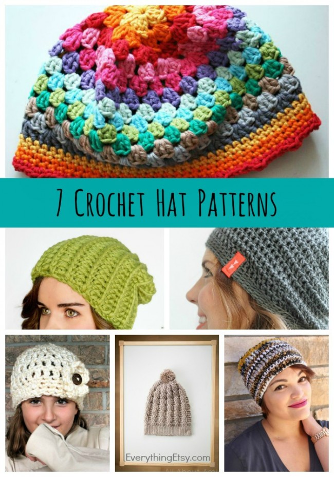 Free Crochet Hat Patterns {7 designs} on EverythingEtsy.com