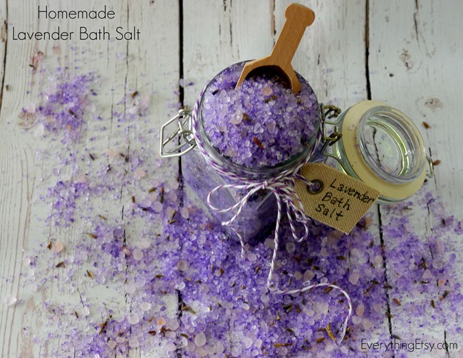 Homemade Lavender Bath Salt DIY on EverythingEtsy.com