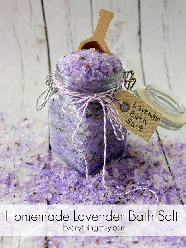 Homemade Lavender Bath Salt Tutorial on EverythingEtsy.com