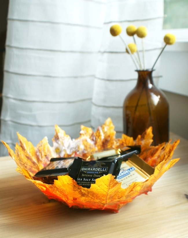 diy leaf bowl for fall