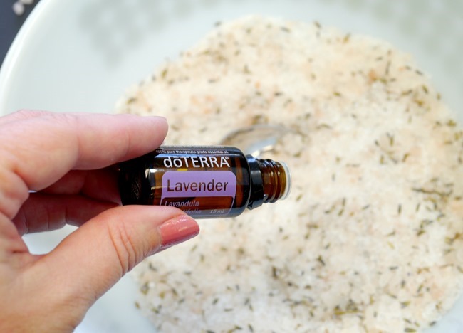 doTERRA Lavender Essential Oil and bath salt diy