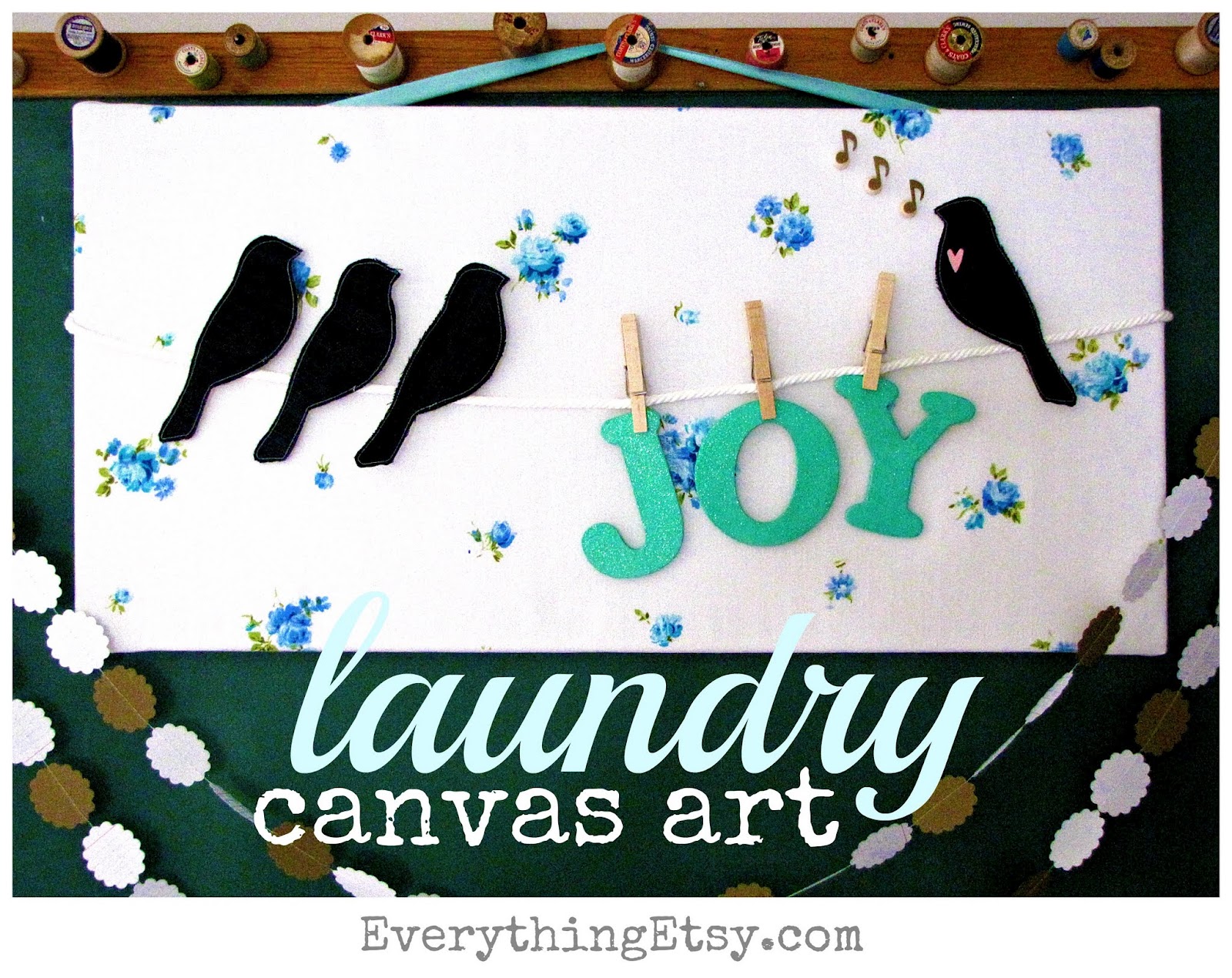 Laundry Canvas Art DIY Home Decor - EverythingEtsy.com Laundry Canvas Art DIY Home Decor - EverythingEtsy.com