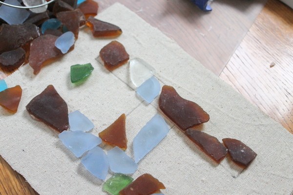 Sea Glass Monogram -- make this monogram art with your favorite sea glass pieces.  A fun way to display your treasures.