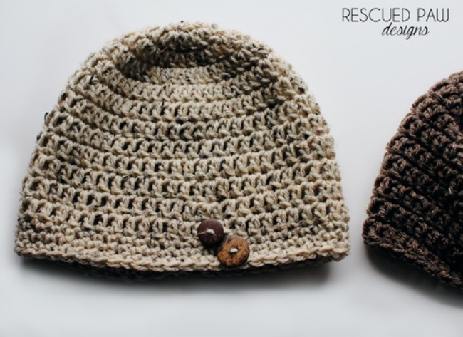 free crochet hat pattern - button