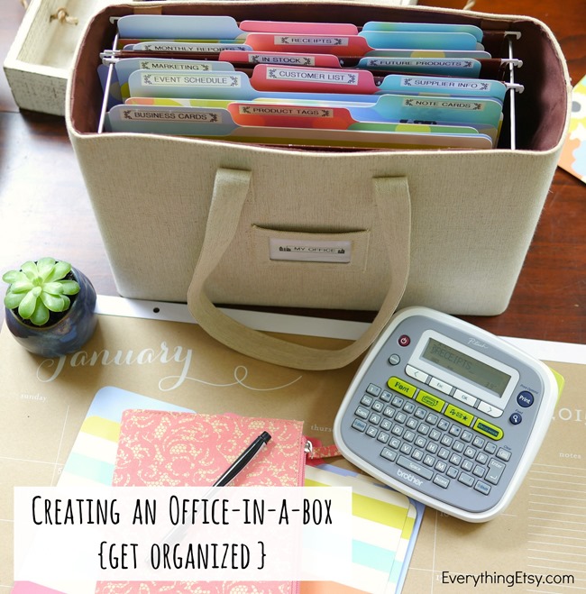 Creating an Office-in-a-Box {Get Organized} - EverythingEtsy.com