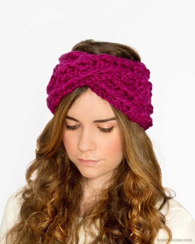 DIY crochet criss cross headband pattern