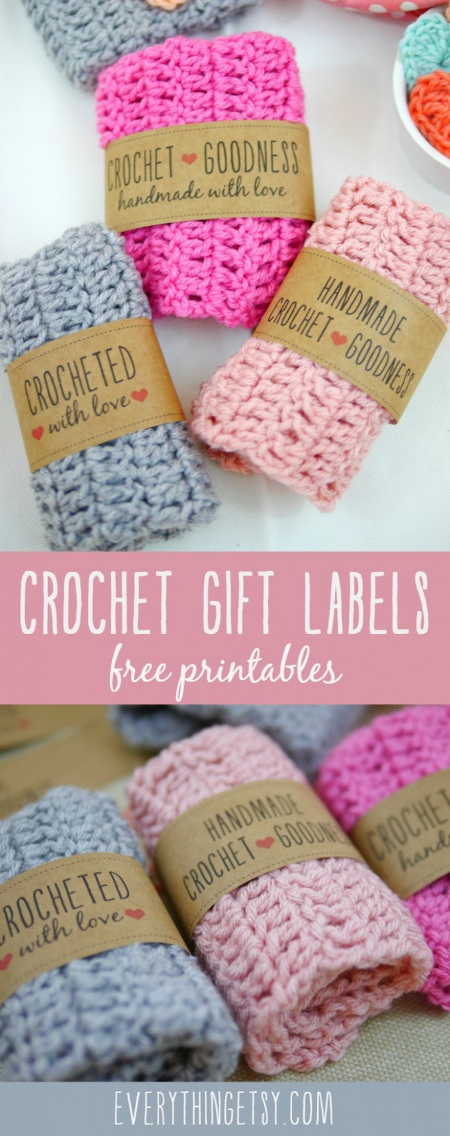 Knit With Love Tags Printable Made With Love Gift Cards Craft Business Tags  for Crochet Product Packaging Knitting Labels for Handmade Items 