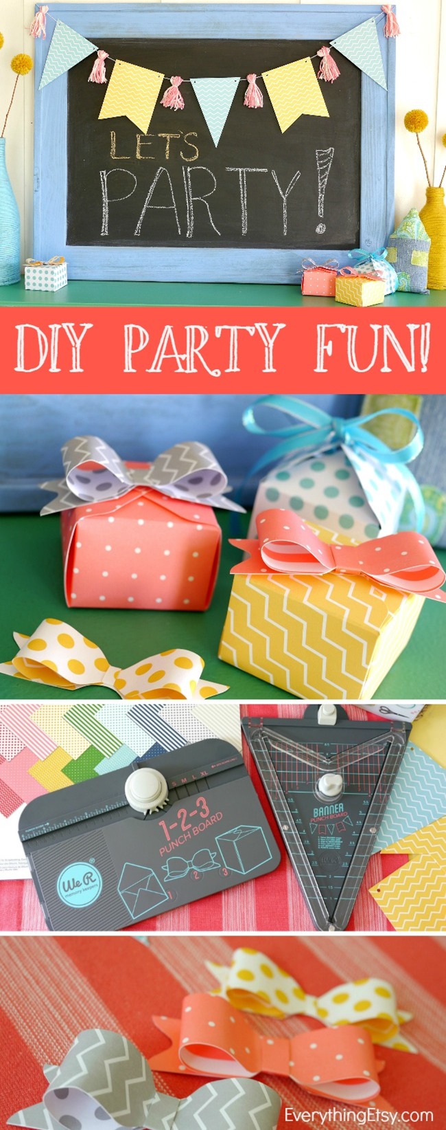 DIY Party Banner and Bow Punch - We R Memory Makers - EverythingEtsy.com