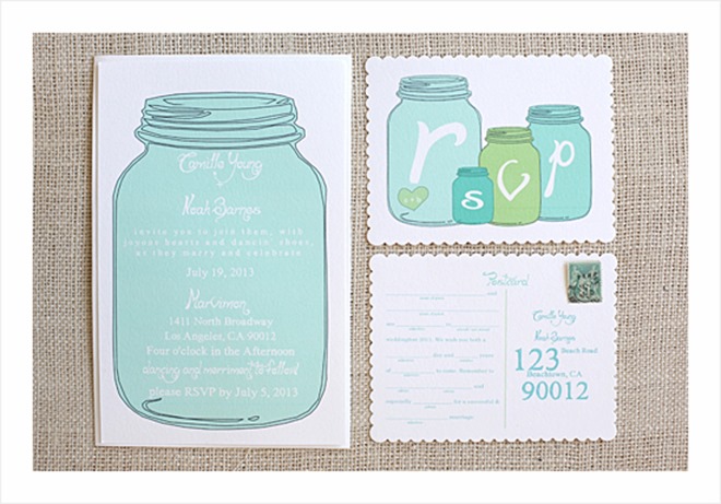 Free DIY Wedding Invitation Printable - mason jars