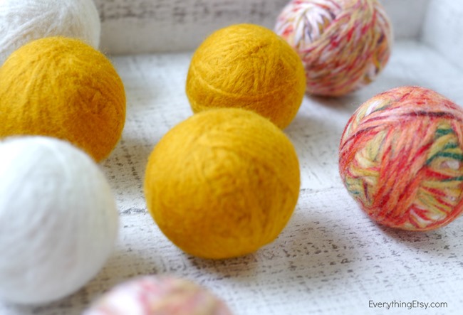 Homemade Wool Dryer Ball Tutorial on EverythingEtsy.com