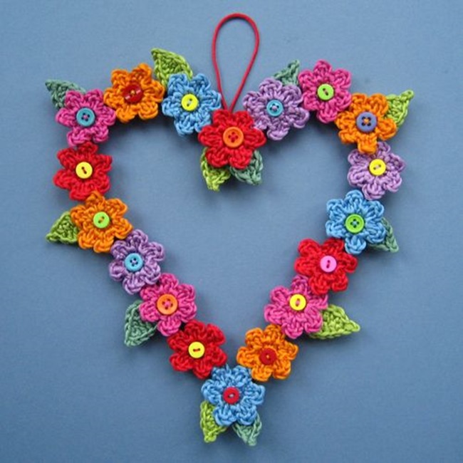 Spring Crochet Patterns - free design - flower wreath