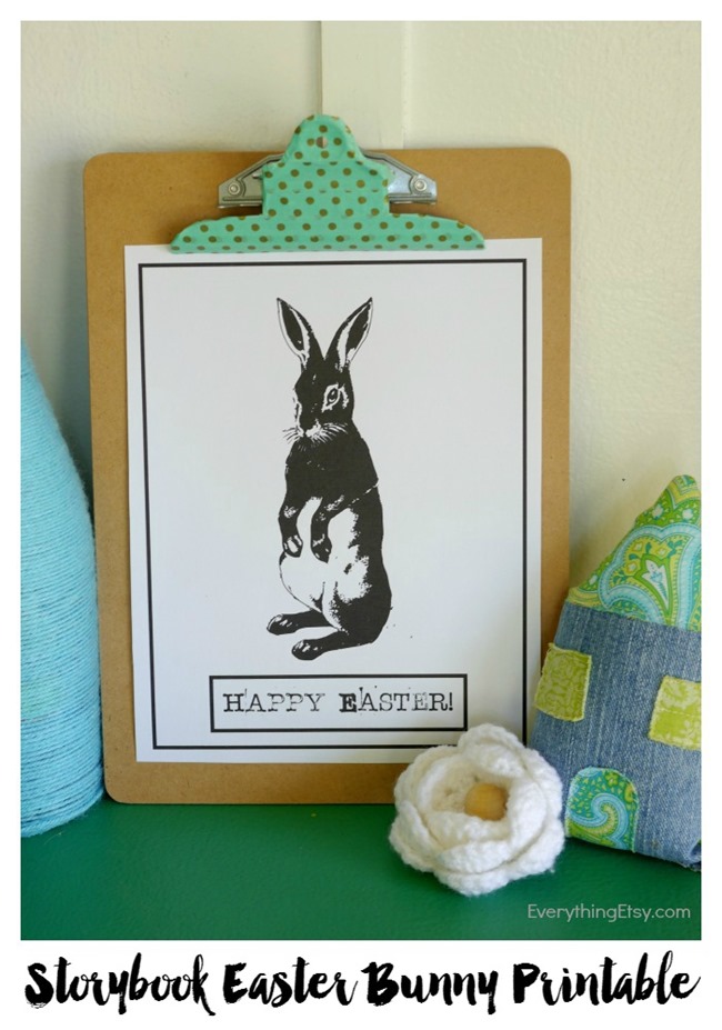 Vintage Storybook Easter Bunny Free Printable on EverythingEtsy.com