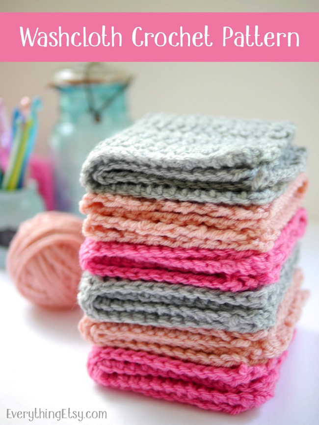 Easy & Fast Crochet Washcloth with Hanging Loop Tutorial + Free Pattern