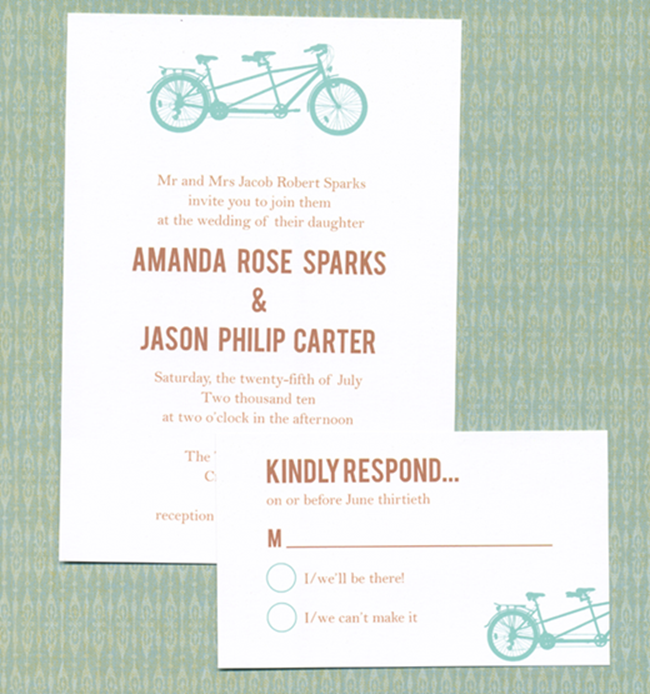 free DIY wedding invitation printable - bike