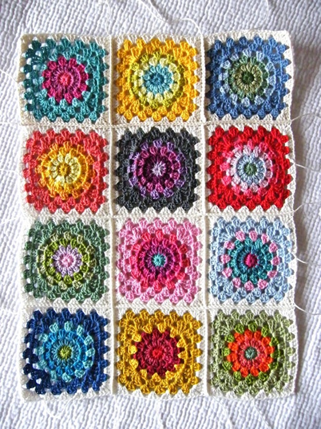 spring crochet patterns - free design - granny square