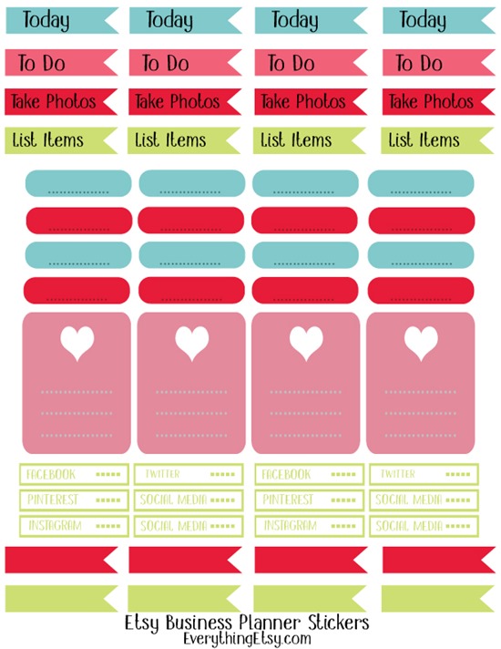 Free Printable Planner Stickers {Etsy Business} on EverythingEtsy.com