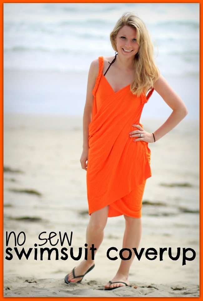 bathing suit cover up no sew tutorial