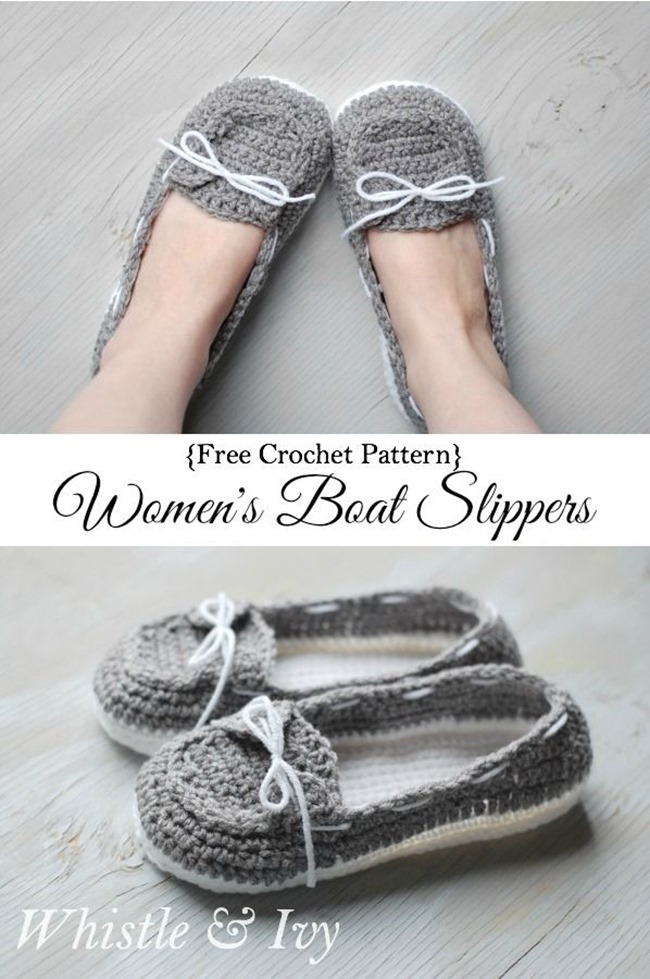 Crochet Boat Slippers - Free Pattern