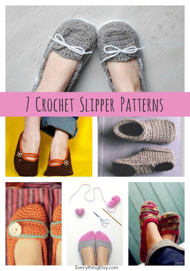 Free Crochet Slipper Patterns - Free Designs on EverythingEtsy.com