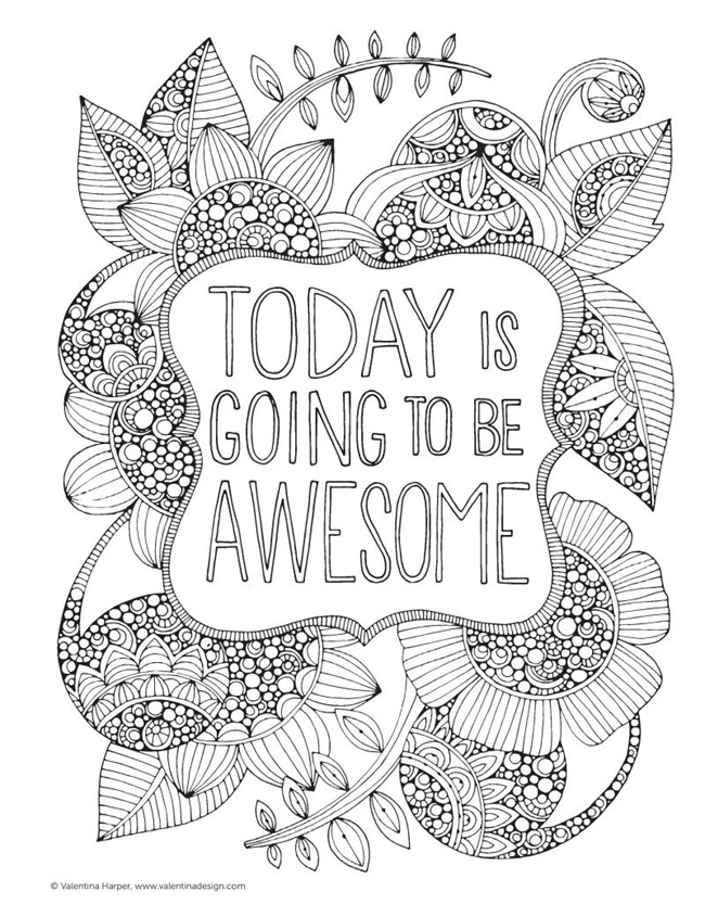 adult coloring page - awesome