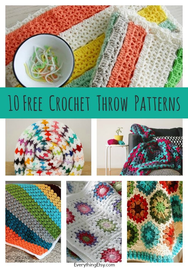 10 Free Crochet Throw Patterns on EverythingEtsy.com - DIY Tutorials that are easy to follow!