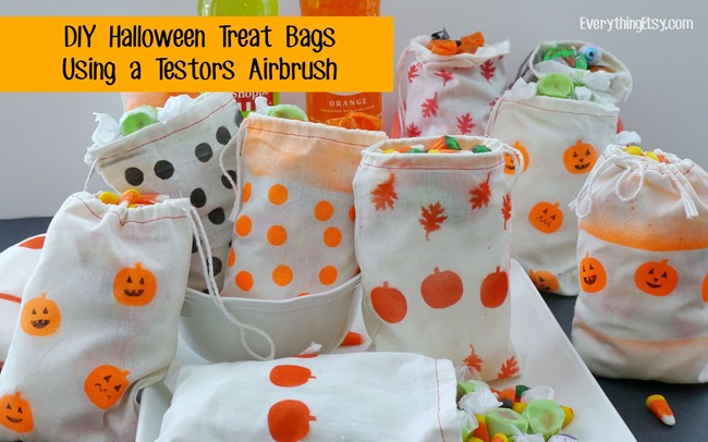 DIY Halloween Treat Bags Using a Testors Airbrush - EverythingEtsy.com