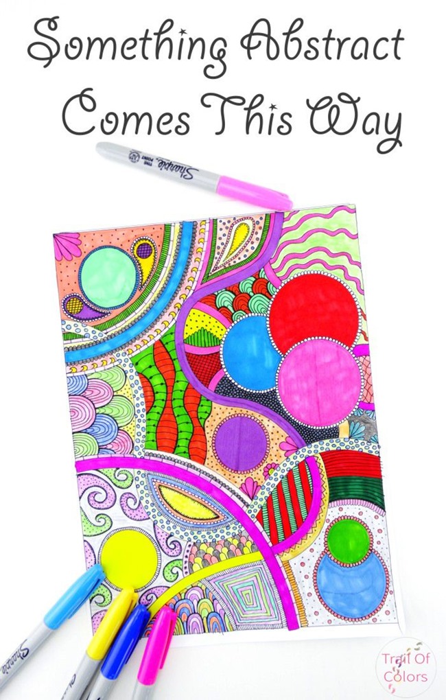 Free Coloring Pages for adults - bright abstract