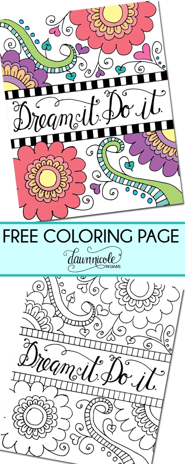 FreeColoringPage-DreamItDoIt-DawnNicoleDeisgns